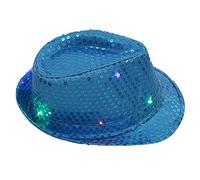 Generisch - Chapeau de jazz à paillettes - Accessoires de performance - Chapeau de cowboy - Chapeau de pêcheur - Dinosaure, bleu ciel, taille unique