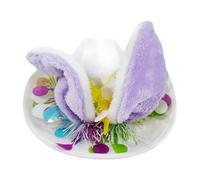 Generisch Chapeau de Pâques avec oreilles de lapin - Chapeau saisonnier pour les fêtes de printemps - Chapeau de cowboy de Pâques, idéal pour la chasse aux œufs, le carnaval, les fêtes, les fêtes de