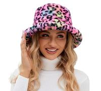 Generisch Chapeau de pêche avec image Bob flou pour femmes Chapeau seau chaud doux hiver pêcheur Chapeau de soleil à fourrure Noir Homme, Rose, taille unique
