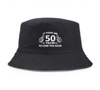 Generisch Chapeau de pêche d’été Bucket Hat, 50 Ans pour être Bien vu ce Bonnet en Coton à Seau imprimé, Casquettes de Protection Solaire en Plein air d’été