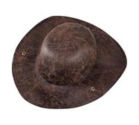 Generisch Chapeau de pirate - Chapeau colonial à trois branches en cuir - Accessoires de costume d'Halloween - Fête d'anniversaire, cosplay, mascarade, théâtre, jeu de scène, déguisement