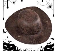 Generisch Chapeau de pirate en cuir - Chapeau colonial en cuir, accessoire de costume pour théâtre, carnaval, école, fête de famille, anniversaire, cosplay, spectacle sur scène