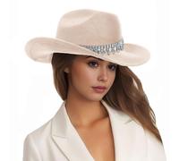 Generisch Chapeau de plage pour homme et femme, chapeau de cowboy occidental, chapeau de mariée flash, chapeau de vacances européen et fou chapeau de soleil respirant, Wh2, taille unique