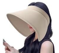 Generisch Chapeau de protection solaire vide - Fibre de polyester réglable | Protection solaire intégrale en soie pour le visage - Chapeau de plage léger avec été en plein air pour femme - Voyage