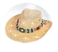 Generisch Chapeau de soleil à larges bords | Chapeau Western à trous | Sombrero Femme Accessoire pour Voyage Randonnée Camping Photographie Pique-nique Activités de plein air