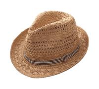 Generisch Chapeau de soleil pour enfants garçons et filles - Chapeau de paille pour l'été - Chapeau de plage - Bord large - Léger - Respirant - Réglable, kaki, 3-10 Jahre