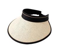 Generisch Chapeau de soleil pour femme à large bord respirant avec sangle coupe-vent, beige, taille unique