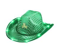 Generisch Chapeau de soleil pour femmes Chapeau de Saint Day Chapeau à large bord Vert Chapeau de conteneur Lumières Peut être porté chapeau grenouille jaune clair, a, taille unique