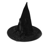 Generisch Chapeau de sorcière - Chapeau noir, magicien noir avec rose | Idéal pour la fête, beau Style unique : améliorez votre belle apparence d'Halloween : vous serez pendant le H