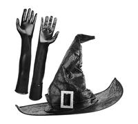 Generisch Chapeau de sorcière d'Halloween | 16,73 pouces Chapeau de sorcière pour adulte | Similicuir Cosplay Chapeaux Costume de sorcier Chapeau pointu indéformable Design robuste pour jeu de rôle