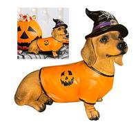 Generisch Chapeau de sorcière et pull citrouille pour Halloween, ornements de bricolage en résine d'Halloween, décoration de sculpture de chapeau de sorcière d'Halloween (orange, 22 x 18 cm)