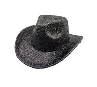 Generisch Chapeau de sorcière pour femme couleur or uni à la mode chapeau de scène pour hommes femmes fête festival chapeau de cowboy occidental, Noir , M