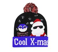 Generisch Chapeau décontracté - Chapeau lumineux de Noël en laine pour femme avec des bonnets en laine LED - Béret bleu, gris, M