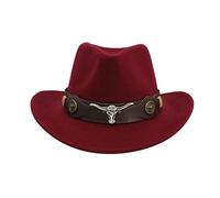 Generisch Chapeau d'extérieur pour homme - Classique - Pour femme et cowboy - Hiver tissé - Cattleman - Casquettes de baseball, Bordeaux, taille unique