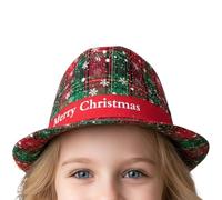 Generisch Chapeau Fedora de Noël, chapeau fedora classique pliable, chapeau fedora doux pour Noël, pour amis, femmes, adolescentes, fête, vacances, intérieur et extérieur