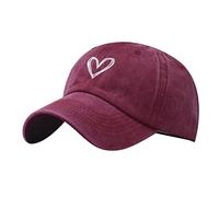 Generisch Chapeau lavable femmes extérieur coton chapeau de plage casquette réglable casquette baseball visière casquette pour filles, Bordeaux, taille unique