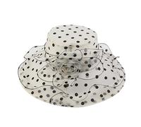 Generisch Chapeau Léopard Fascinateur Noir Fascinateur de Mariée Thé Chapeau de Mariage à Large Bord Bonnet de Bain Cheveux Longs, beige, M