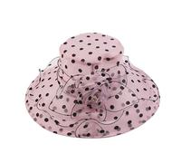Generisch Chapeau Léopard Fascinateur Noir Fascinateur de Mariée Thé Chapeau de Mariage à Large Bord Bonnet de Bain Cheveux Longs, Rose, M