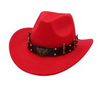 Generisch Chapeau western de style cowboy jazz bowler chapeau de bowling avec décoration chapeau ethnique, RD1, taille unique