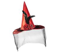 Generisch Chapeaux de sorcière | Chapeau de sorcière à large bord Demi-voile et , Accessoire de costume d'Halloween portable pour femme, carnaval, festival fantastique