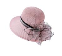Generisch Chapeaux Femme Chapeau de Mariée Mariage Église Thé Fête Large Bord Été Chapeau de Pêcheur pour Bébé, Rose clair, taille unique