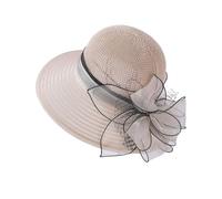 Generisch Chapeaux Femme Chapeau de Mariée Mariage Église Thé Fête Large Bord Été Chapeau de Pêcheur pour Bébé, beige, taille unique
