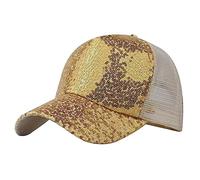 Generisch Chapeaux fins unisexe tendance en maille à paillettes, respirant, chapeau de protection solaire changeant de couleur, casquette avec filet casquette bleu homme, jaune, taille unique