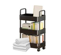Generisch Chariot utilitaire à roulettes - Grand chariot de rangement de 75 cm avec organiseur à 4 niveaux avec poignées | Étagère mobile pour cuisine, salon, lieu de travail, système d'étagère