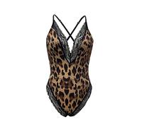 Generisch Charmant sous-vêtements en dentelle à la mode Sous-vêtements Grain Dentelle Appel Sleepage Steel Ring Pyjama Collants, Noir , XXL