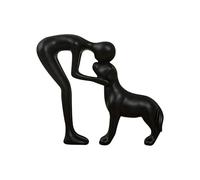 Generisch Charming Man and Dog Sculpture en résine - Figurine mignonne garçon et animal de compagnie comme décoration - Accessoire d'intérieur élégant pour salon, chambre à coucher ou étagère - Objet