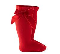 Generisch Chaussette bébé mi-mollet tout-petit hauteur genou solide princesse bas bas chaussettes longueur fille enfants soins bébé, rouge, 3-18 mois