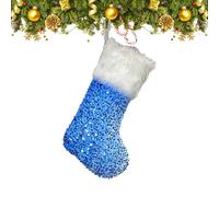 Generisch Chaussette de Noël à paillettes - Sac à paillettes pour Noël - Chaussettes de Noël en peluche à paillettes pour bonbons de Noël, biscuits et friandises