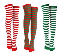 Generisch Chaussettes amusantes pour femmes et filles - Motif coloré - Chaussettes rayées, Rose, taille unique