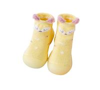 Generisch Chaussettes antidérapantes en polaire pour bébé garçon et fille, jaune, 22.5 EU