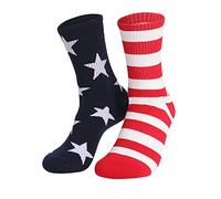 Generisch Chaussettes avec drapeau américain pour hommes, femmes à rayures, chaussettes patriotiques, chaussettes fantaisie pour hommes et femmes chaussettes cool chats, d, taille unique