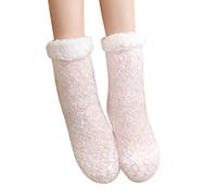 Generisch Chaussettes colorées pour femmes 35-38 Ensemble Dalmatiens Chaussettes de sommeil Chaussettes de tapis et Hiver Maison Chaude Épaissies Chaussons en peluche Chaussettes Femmes Noir 35-38