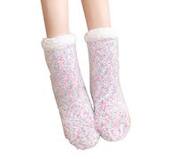 Generisch Chaussettes colorées pour femmes 35-38 Ensemble Dalmatiens Chaussettes de sommeil Chaussettes de tapis et Hiver Maison Chaude Épaissies Chaussons en peluche Chaussettes Femmes Noir 35-38