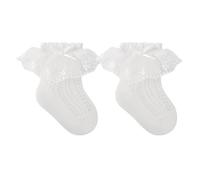 Generisch Chaussettes courtes pour enfants, chaussettes pour bébés pour filles et garçons, douces, doubles couches, avec bordure en dentelle, confortables pour le quotidien, pour nourrissons et jeunes
