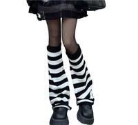 Generisch Chaussettes de Noël japonaises pour femme et fille - Chaussettes en tricot Kawaii - Style années 90 - Couleur unie - Rayures - Style gothique - Crochet - Paillettes, Noir , taille unique