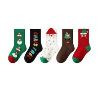 Generisch Chaussettes de Noël pour enfants comme accessoires festifs au mollet avec un design imprimé moderne pour un confort tout au long de l'année, Noir , 3-5 Jahre