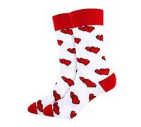 Generisch Chaussettes de Saint-Valentin 2026 pour femme en forme de cœur, chaussettes mi-longues de couleur contrastée, Orange, taille unique