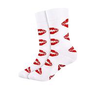 Generisch Chaussettes de Saint-Valentin 2026 pour femme en forme de cœur, chaussettes mi-longues de couleur contrastée, Rose, taille unique