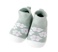 Generisch Chaussettes de sport pour bébé garçon - Chaussures de randonnée pour tout-petits - Chaussons antidérapants pour garçons et filles - Semelle ronde - Pour femme, vert, 18-24 mois