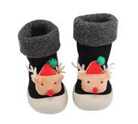 Generisch Chaussettes d'hiver chaudes et épaisses pour bébé - Noël - Pour enfant - Chaussures de marche, Noir , 25 EU