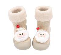 Generisch Chaussettes d'hiver épaisses et chaudes pour bébé - Chaussettes de Noël pour enfant, beige, 23