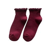Generisch Chaussettes d'hiver pour femme 35-38 en coton avec bords bords frais chaussettes d'hiver pour homme, rouge, taille unique