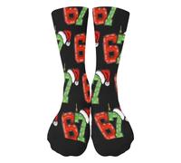 Generisch Chaussettes douillettes pour homme et femme 67 Six Seven - Motif de Noël - Chaussettes de tennis amusantes - Chaussettes de sport - Chaussettes de course - Unisexe - Chaussettes d'hiver, 01