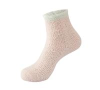 Generisch Chaussettes en gel de silicone pour femme, pantoufles d'hiver confortables, chaussettes chaudes en polaire, douces, épaisses et confortables, chaussettes filles, 39-42 (rose, taille unique)