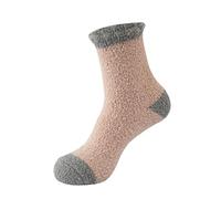 Generisch Chaussettes en gel de silicone pour femmes, pantoufles d'hiver confortables, chaussettes chaudes en polaire, chaussettes douces, épaisses et confortables pour filles, 39-42 (taille D, taille
