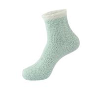 Generisch Chaussettes en gel de silicone pour femmes, pantoufles d'hiver confortables, chaussettes chaudes en polaire, chaussettes douces, épaisses et confortables pour filles, 39-42 (vert, taille